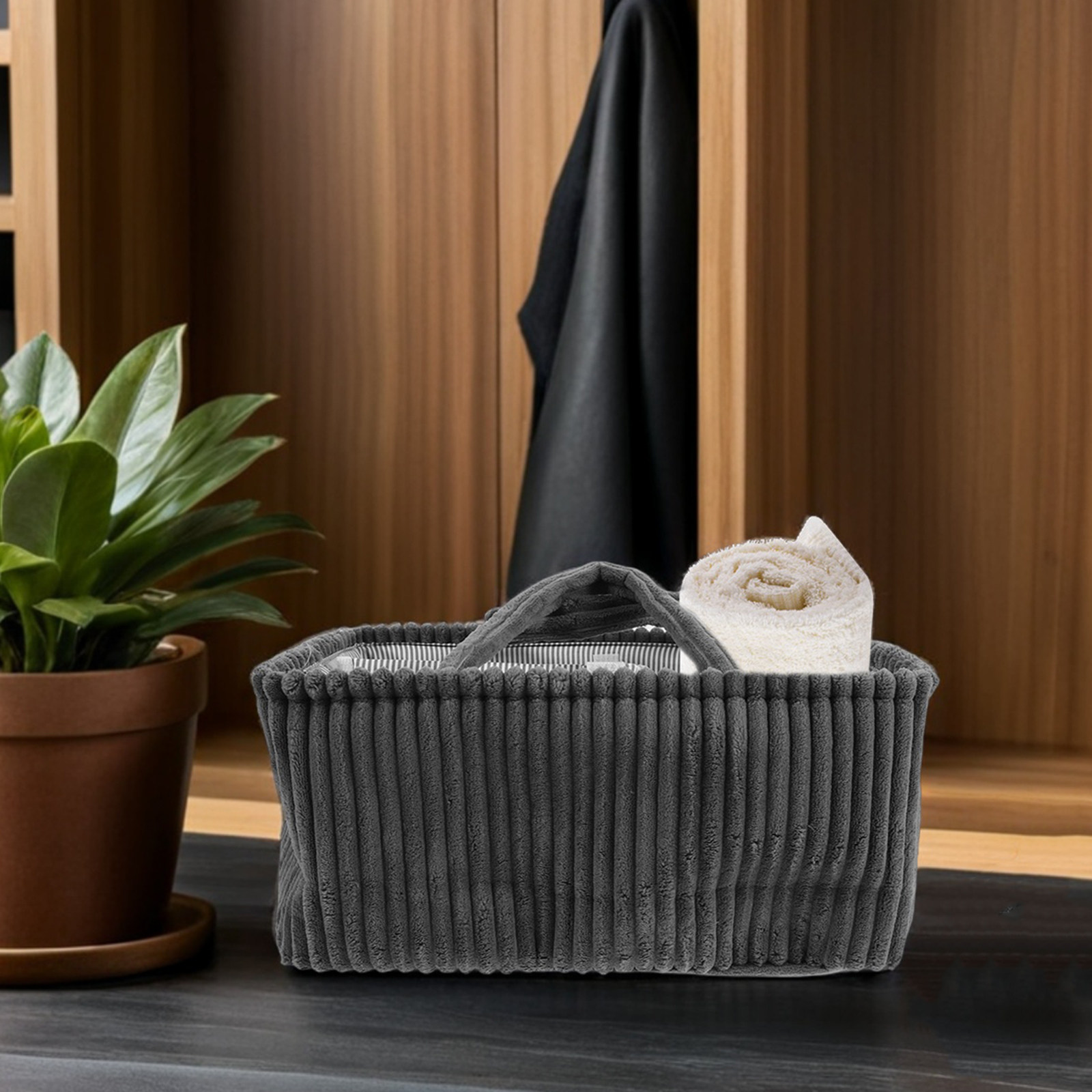 Diaper Caddy Organizer - Corduroy Diaper Caddy Storage Bin Removable