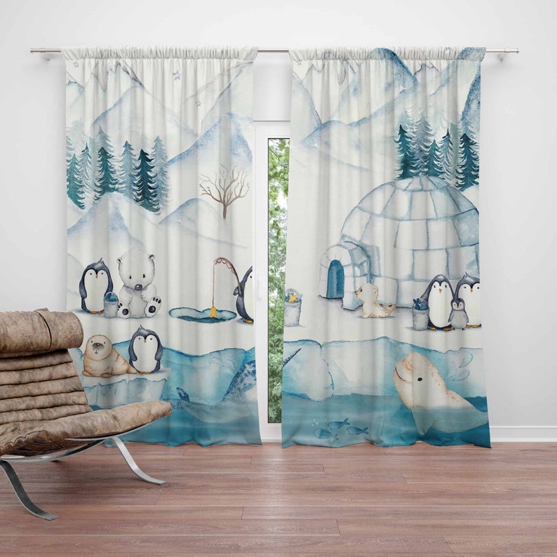 Baby Nursery Youtube - Arctic Animals Nursery Curtain Kids Bedroom