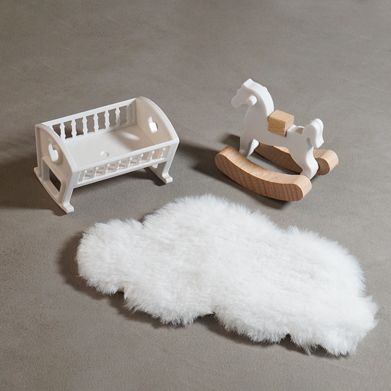 Baby Nursery Dolls - 1set 1:12 Dollhouse Mini Baby Crib