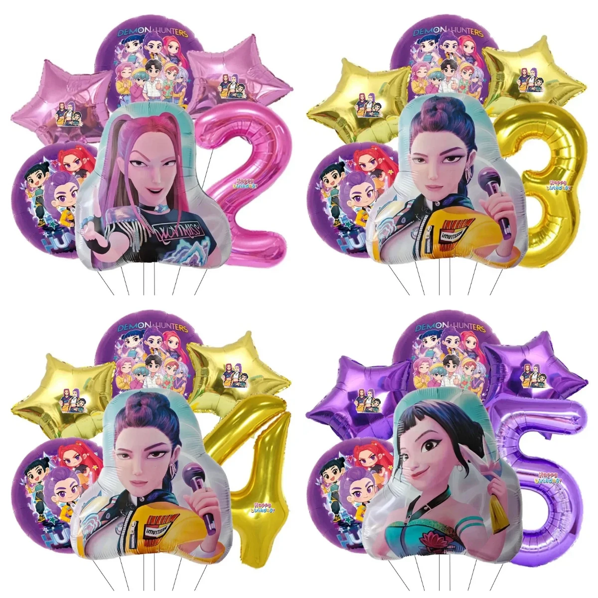Baby Nursery Hanging Decor - 6pcs Aluminum Film Music Girl Birthday