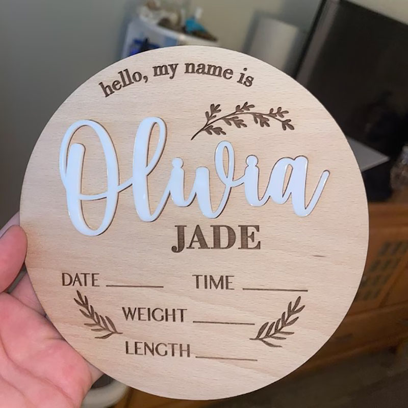 Baby Nursery Decor Ideas - Personalized Baby Name Announcement Sign Custom