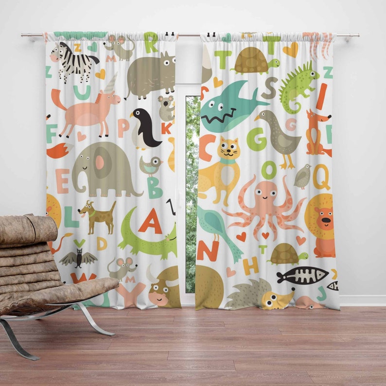 ABC Alphabet Nursery Curtain A - Baby Nursery Youtube review and price
