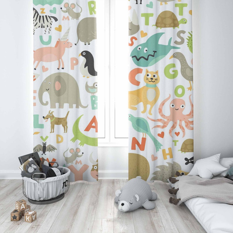 ABC Alphabet Nursery Curtain A - Baby Nursery Youtube review and price