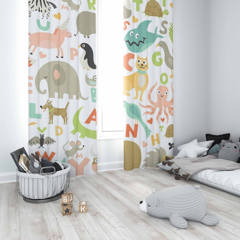 ABC Alphabet Nursery Curtain A - Baby Nursery Youtube review and price