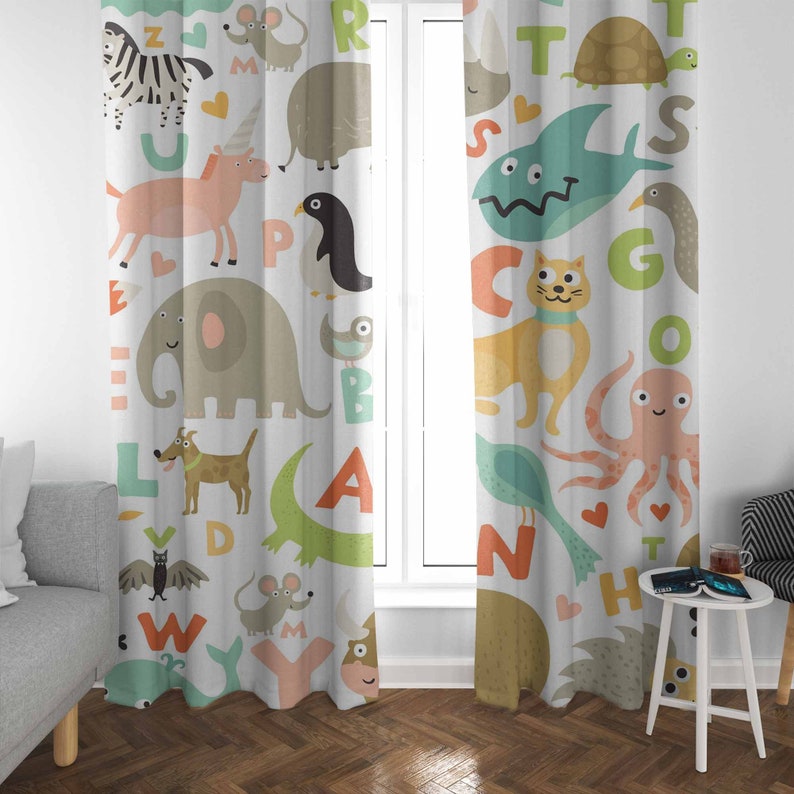 ABC Alphabet Nursery Curtain A - Baby Nursery Youtube review and price