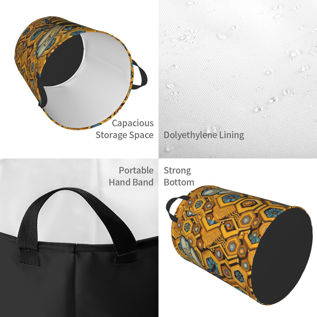Bee And Honeycomb Print Laundr - Baby Nursery Laundry Hamper review and price