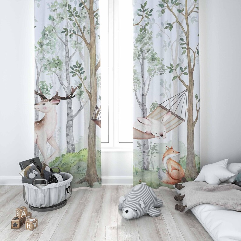 Woodland Animals Curtains Kids - Baby Nursery Youtube review and price