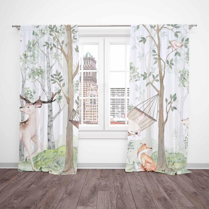 Woodland Animals Curtains Kids - Baby Nursery Youtube review and price