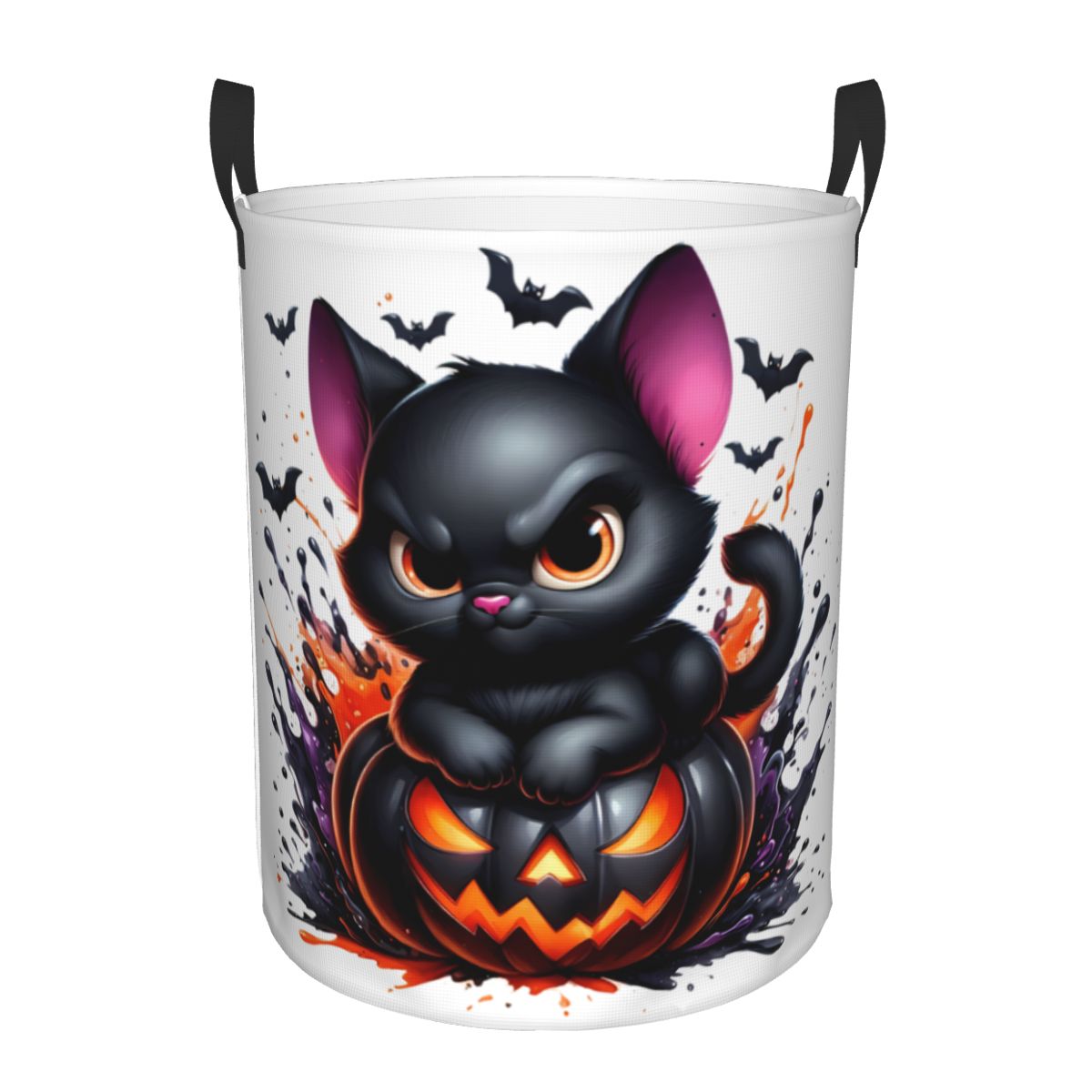 Halloween Black Cat Pumpkins L - Baby Nursery Laundry Hamper review and price