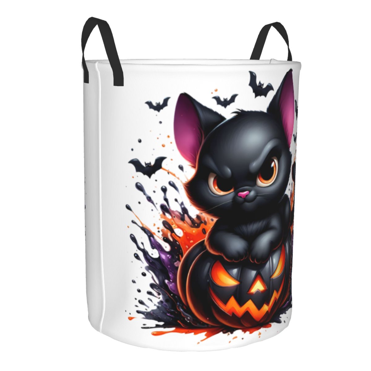 Halloween Black Cat Pumpkins L - Baby Nursery Laundry Hamper review and price