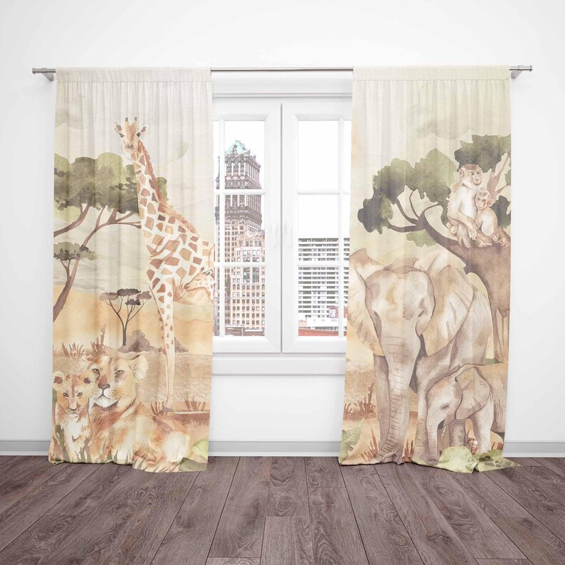 Mom and Baby Curtains Safari A - Baby Nursery Youtube review and price