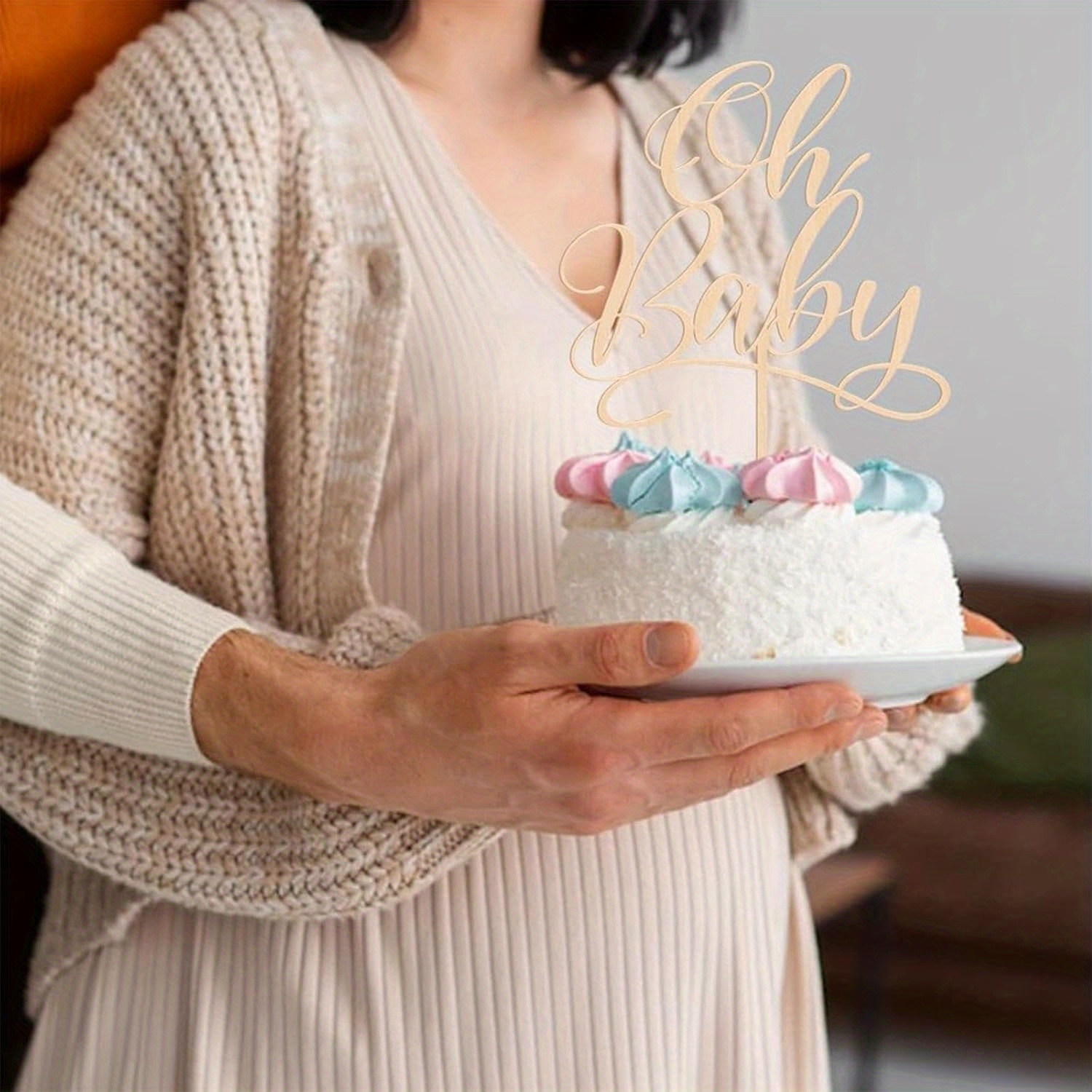 1 pc oh Baby - Wooden Cake Top - Baby Nursery Artwork review and price