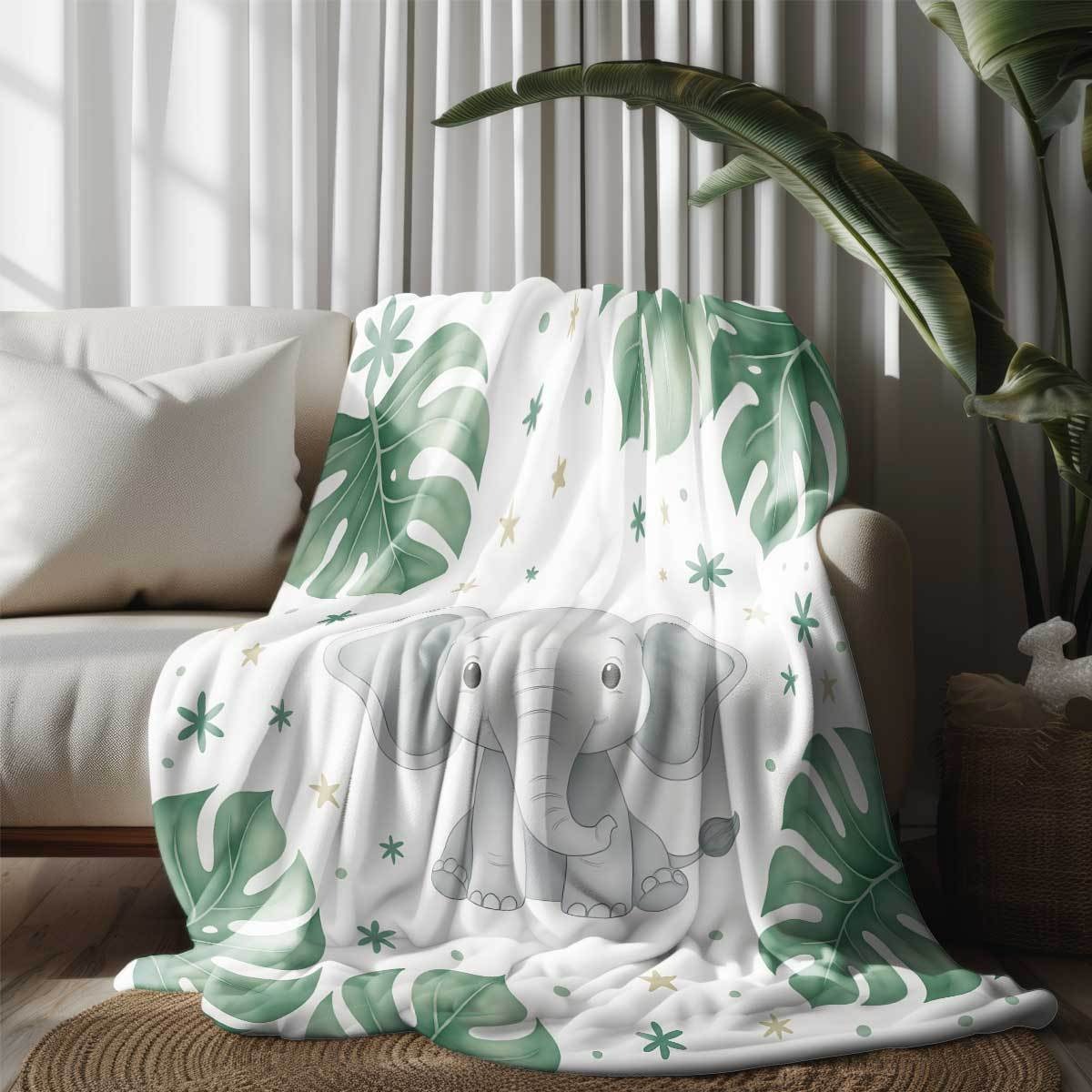 Cute Elephant and Monstera Lea - Baby Nursery Elephant Theme review and price