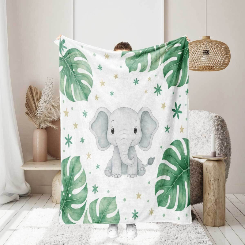 Cute Elephant and Monstera Lea - Baby Nursery Elephant Theme review and price