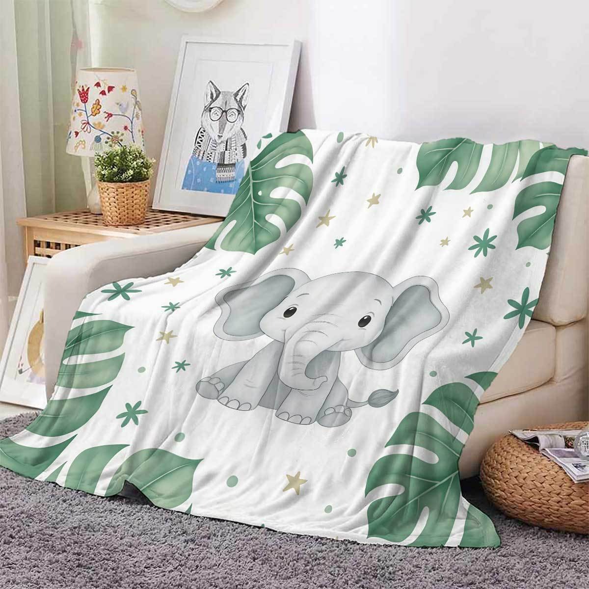 Cute Elephant and Monstera Lea - Baby Nursery Elephant Theme review and price