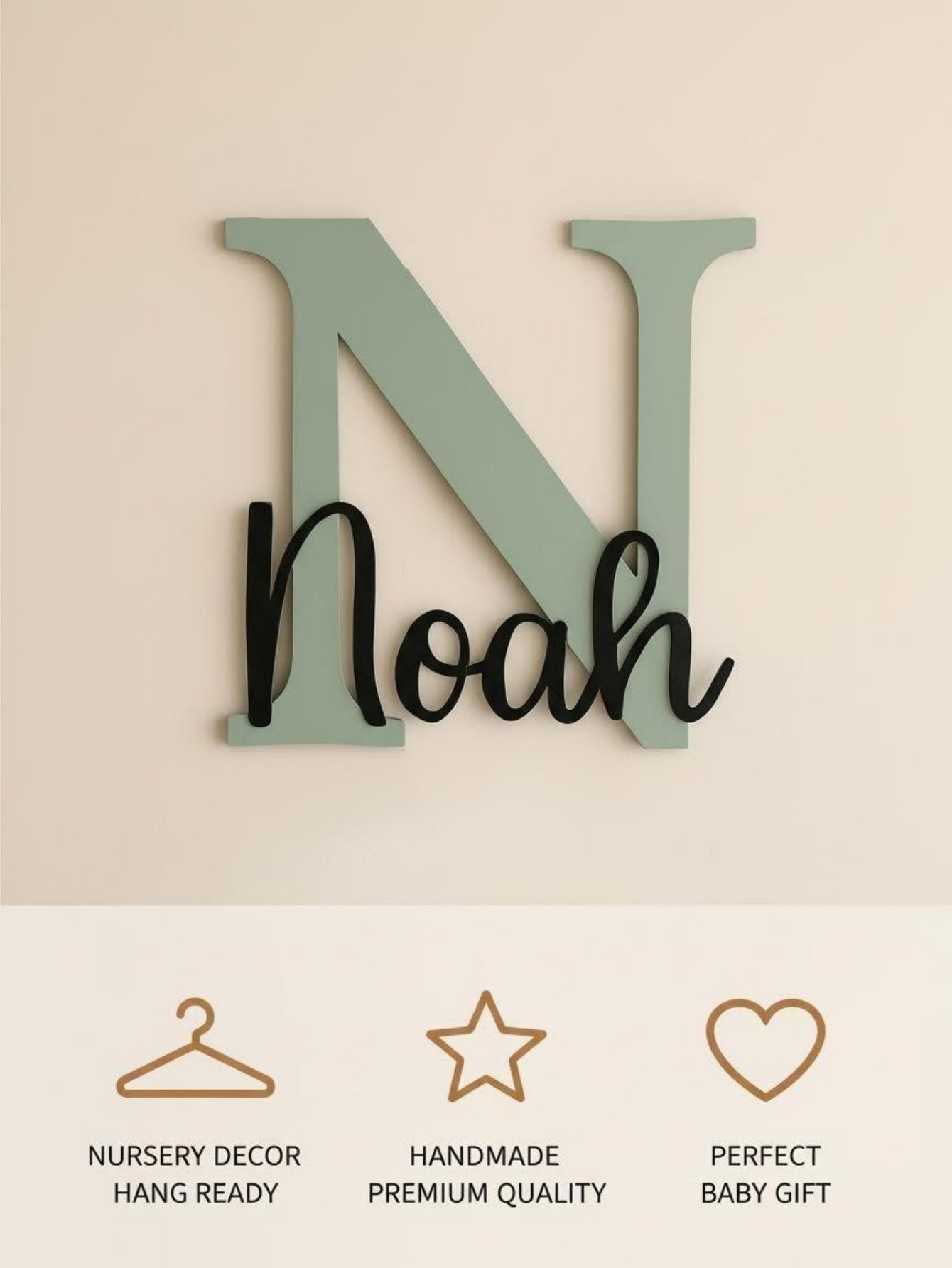 Custom Name Cloud Shaped Woode - Baby Nursery Name review and price
