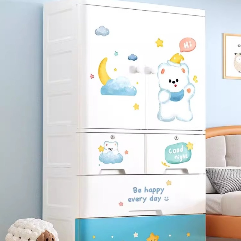 Cute Cartoon Kids Wardrobe Clo - Baby Nursery Wardrobe review and price
