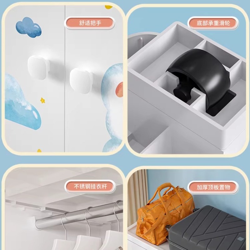 Cute Cartoon Kids Wardrobe Clo - Baby Nursery Wardrobe review and price
