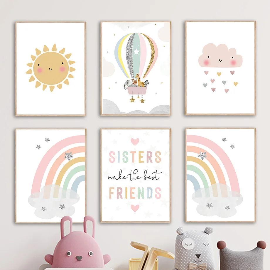 Giraffe Elephant Hot Balloon S - Baby Nursery Artwork review and price