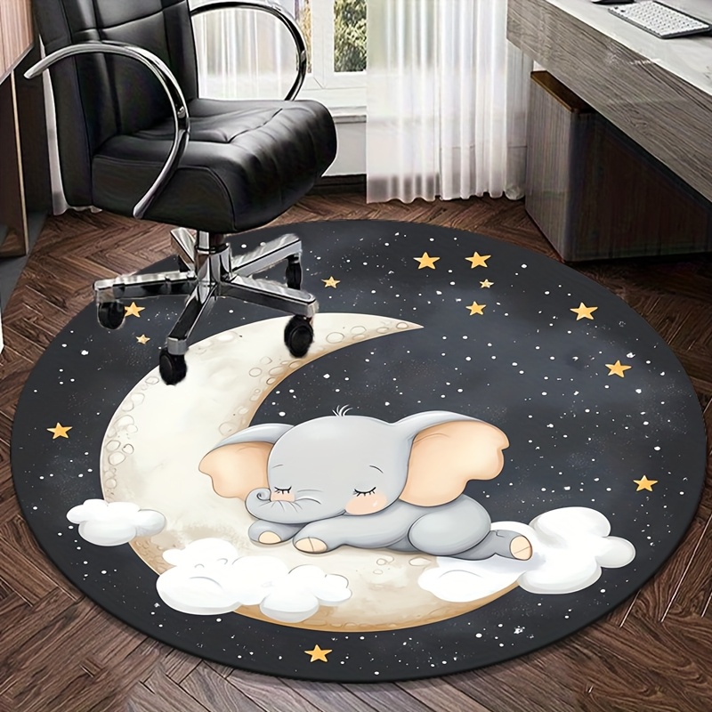 Cute Elephant Moon Stars Round - Baby Nursery Elephant Theme review and price