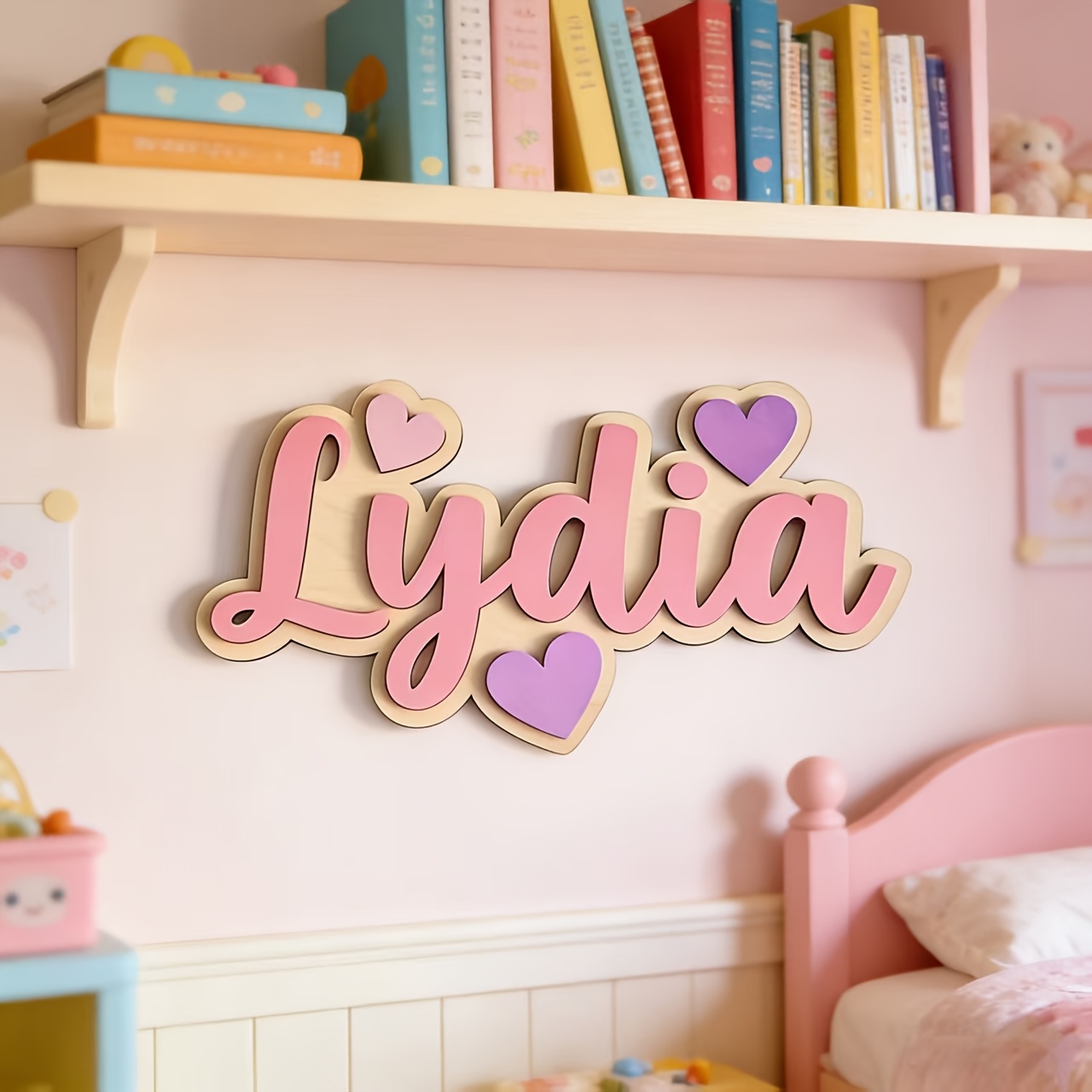 Personalized Gradient Heart Na - Baby Nursery Hanging Decor review and price
