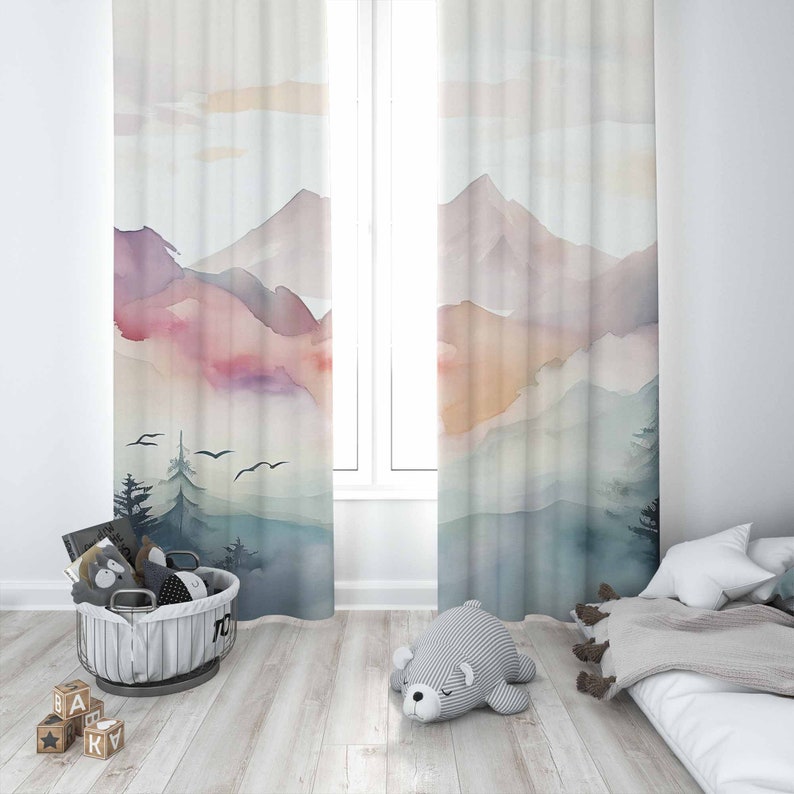 Mountain Forest Nursery Curtai - Baby Nursery Youtube review and price