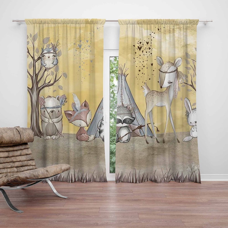 Boho Animals Nursery Curtain W - Baby Nursery Youtube review and price