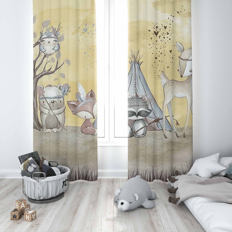 Boho Animals Nursery Curtain W - Baby Nursery Youtube review and price