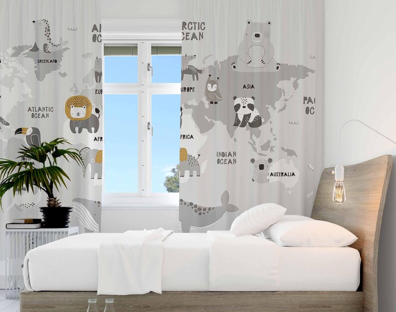 World Map Nursery Curtains Saf - Baby Nursery Youtube review and price