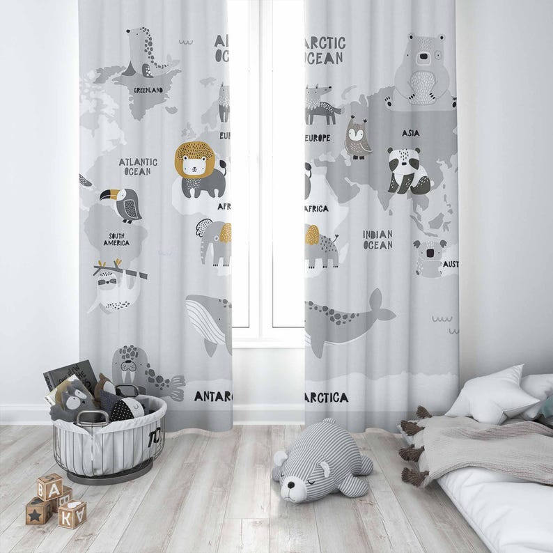 World Map Nursery Curtains Saf - Baby Nursery Youtube review and price