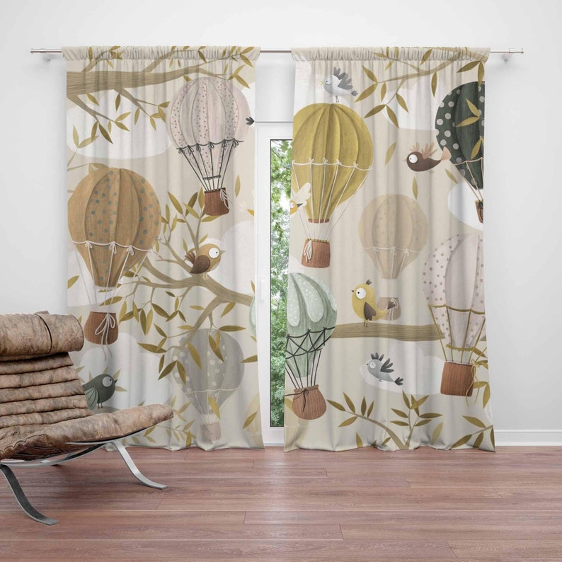 Hot Air Balloon Curtains Bird  - Baby Nursery Youtube review and price