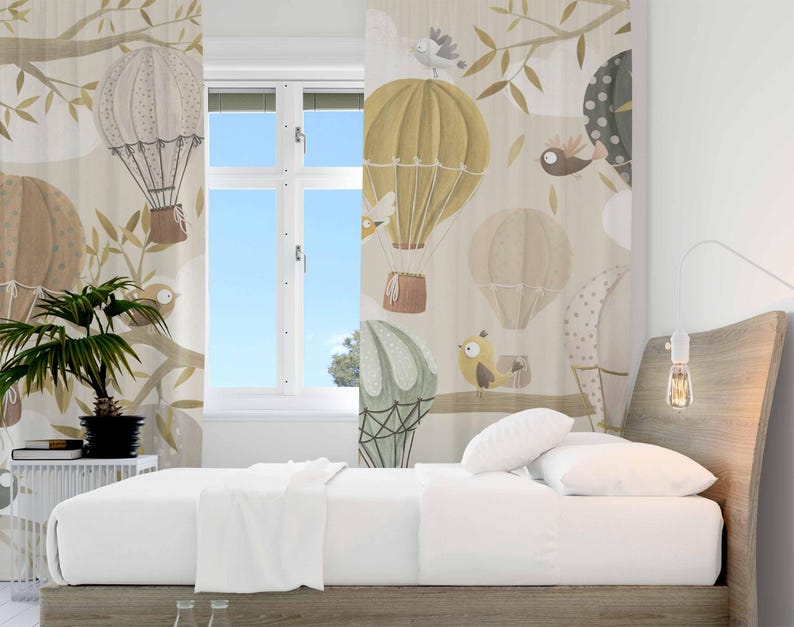 Hot Air Balloon Curtains Bird  - Baby Nursery Youtube review and price
