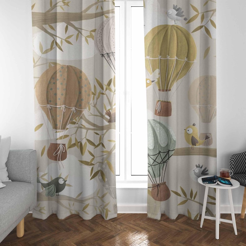 Hot Air Balloon Curtains Bird  - Baby Nursery Youtube review and price
