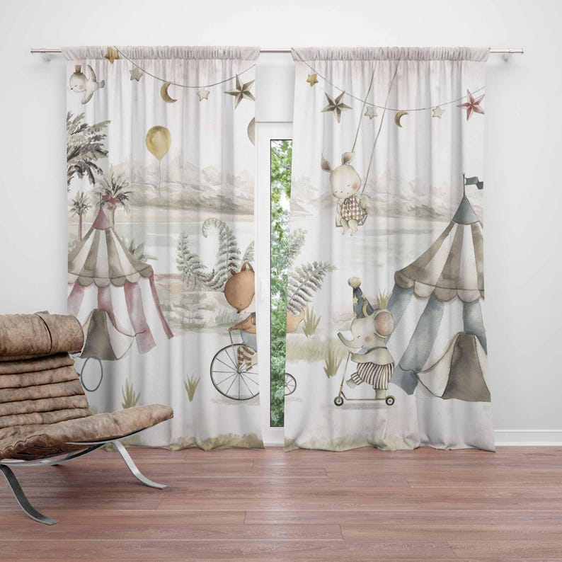 Circus Animals Curtains Kids B - Baby Nursery Youtube review and price