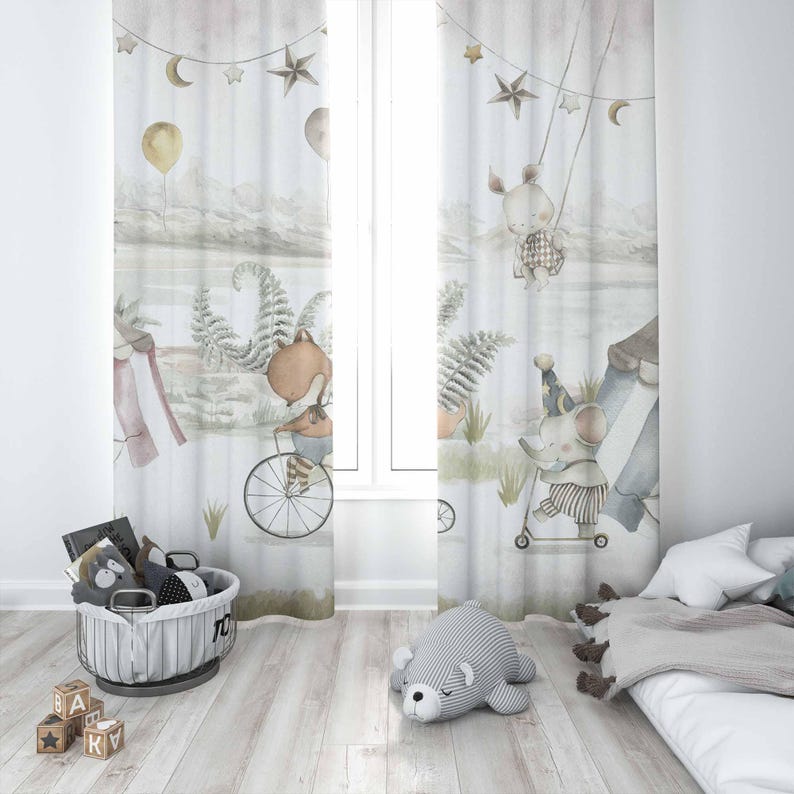Circus Animals Curtains Kids B - Baby Nursery Youtube review and price