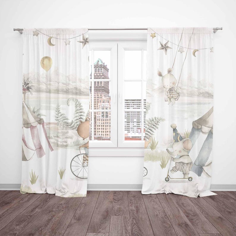 Circus Animals Curtains Kids B - Baby Nursery Youtube review and price
