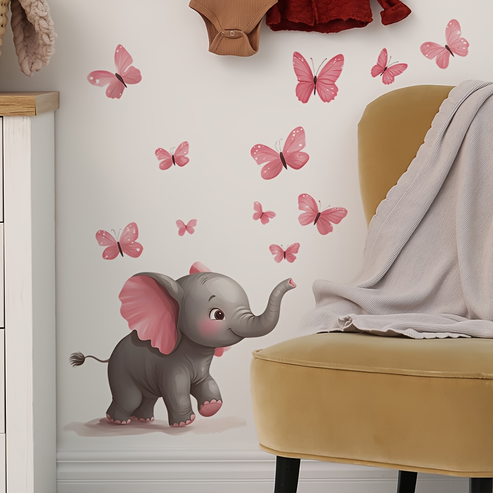 1pc Baby Elephant Butterfly Th - Baby Nursery Elephant Theme review and price