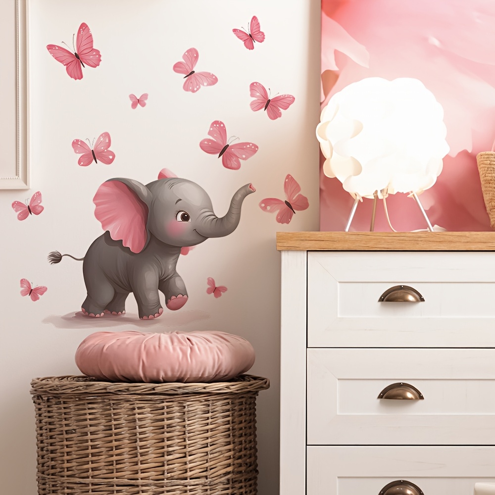 1pc Baby Elephant Butterfly Th - Baby Nursery Elephant Theme review and price
