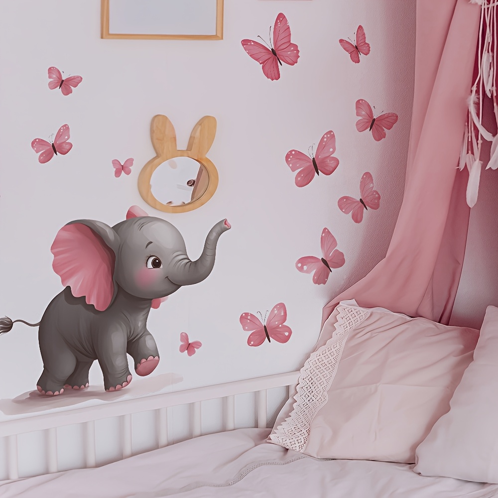 1pc Baby Elephant Butterfly Th - Baby Nursery Elephant Theme review and price
