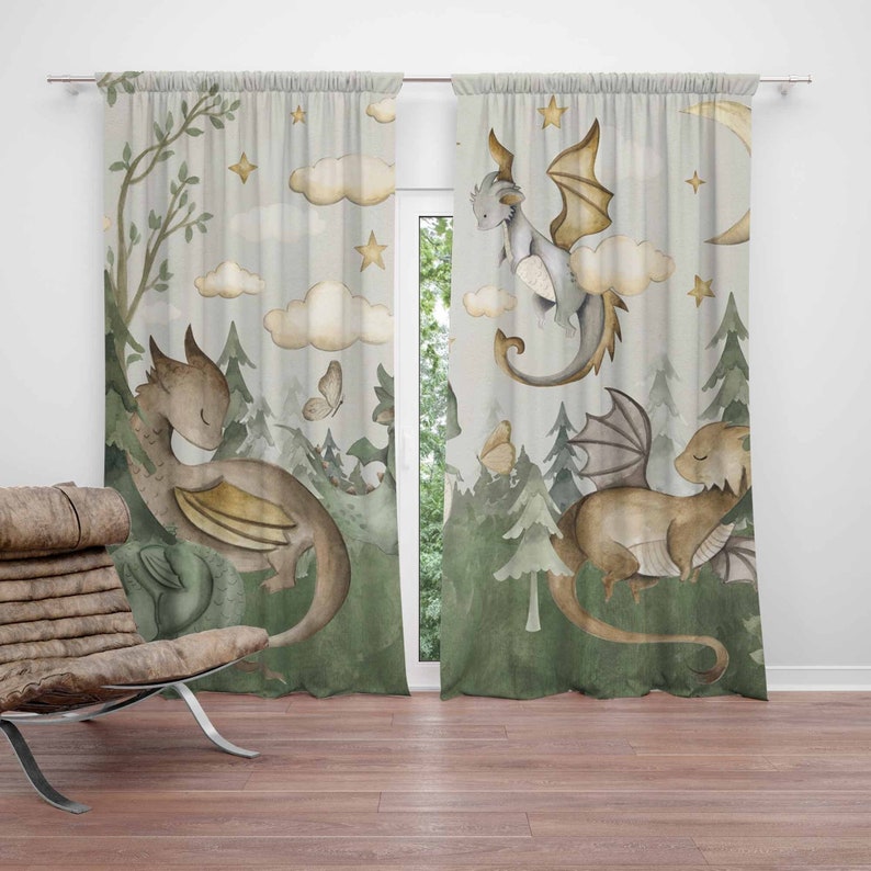 Little Dragon Nursery Curtains - Baby Nursery Youtube review and price