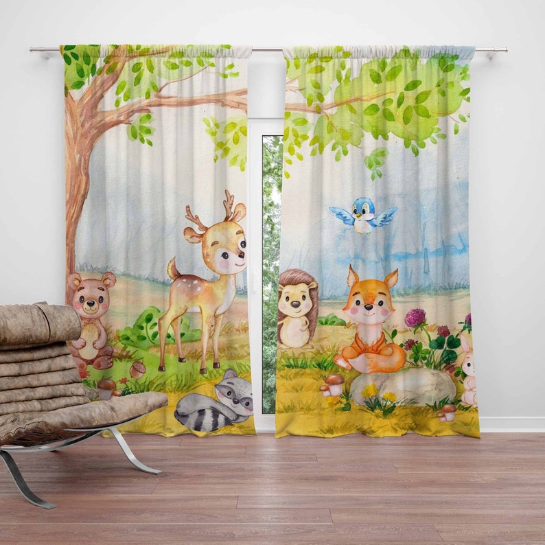 Woodland Animals Curtains Kids - Baby Nursery Youtube review and price