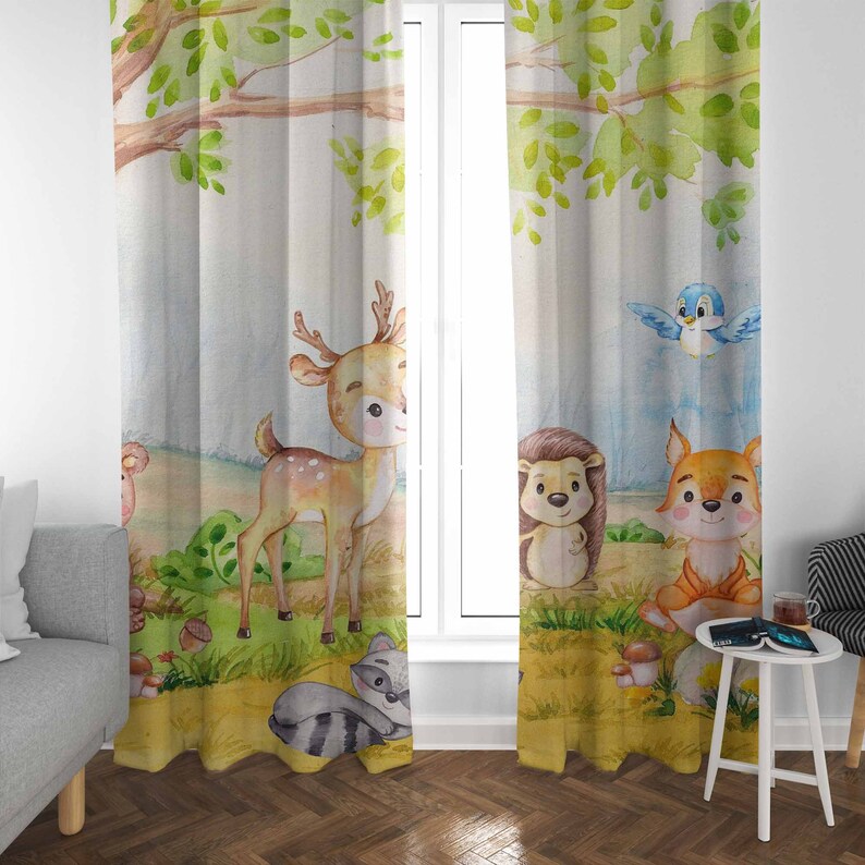 Woodland Animals Curtains Kids - Baby Nursery Youtube review and price