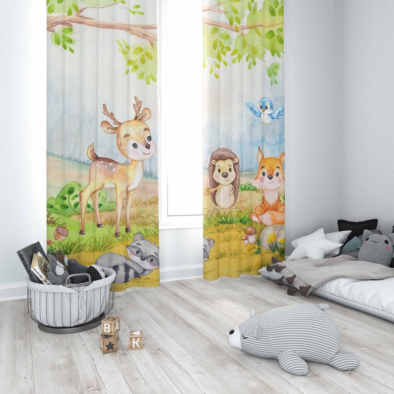 Woodland Animals Curtains Kids - Baby Nursery Youtube review and price