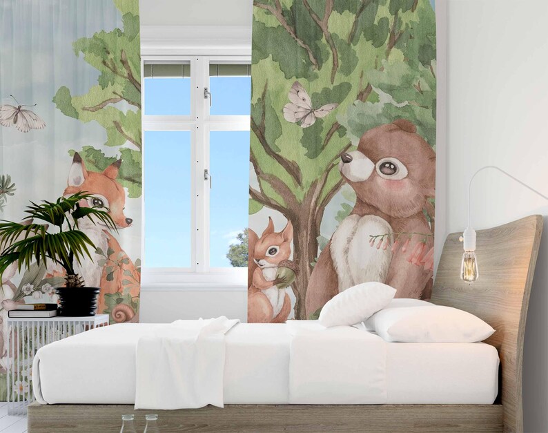 Forest Animals Curtains Kids B - Baby Nursery Youtube review and price