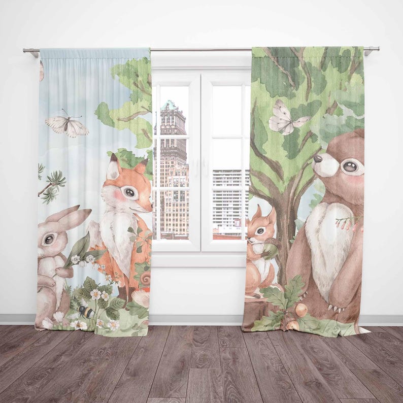 Forest Animals Curtains Kids B - Baby Nursery Youtube review and price
