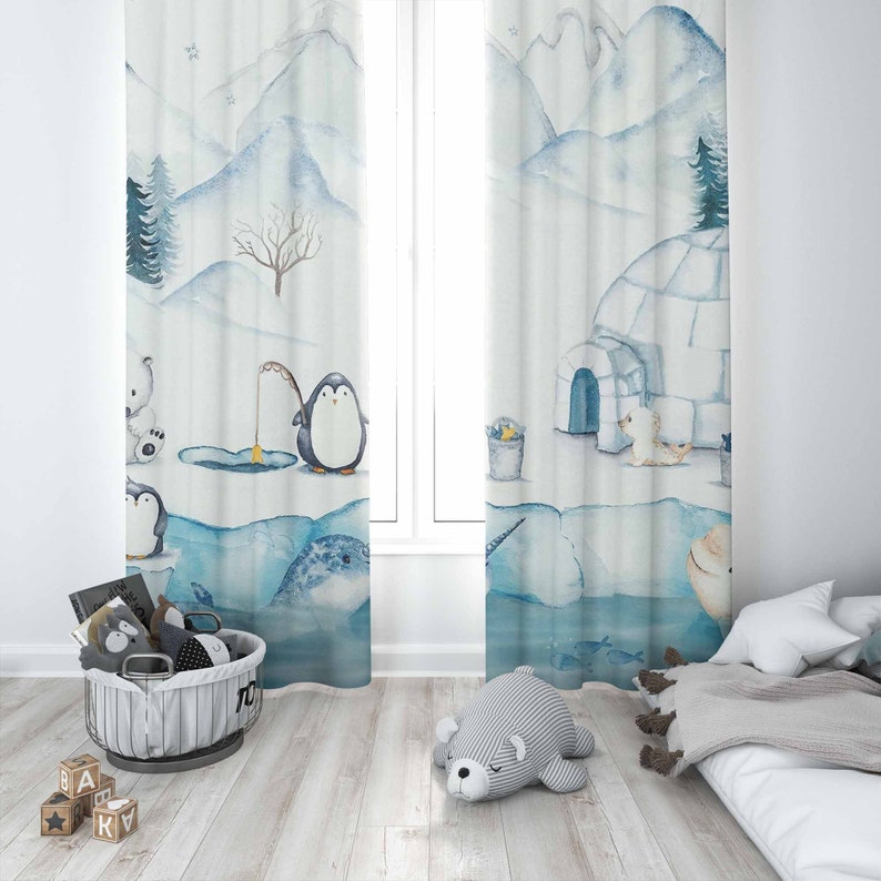 Arctic Animals Nursery Curtain - Baby Nursery Youtube review and price