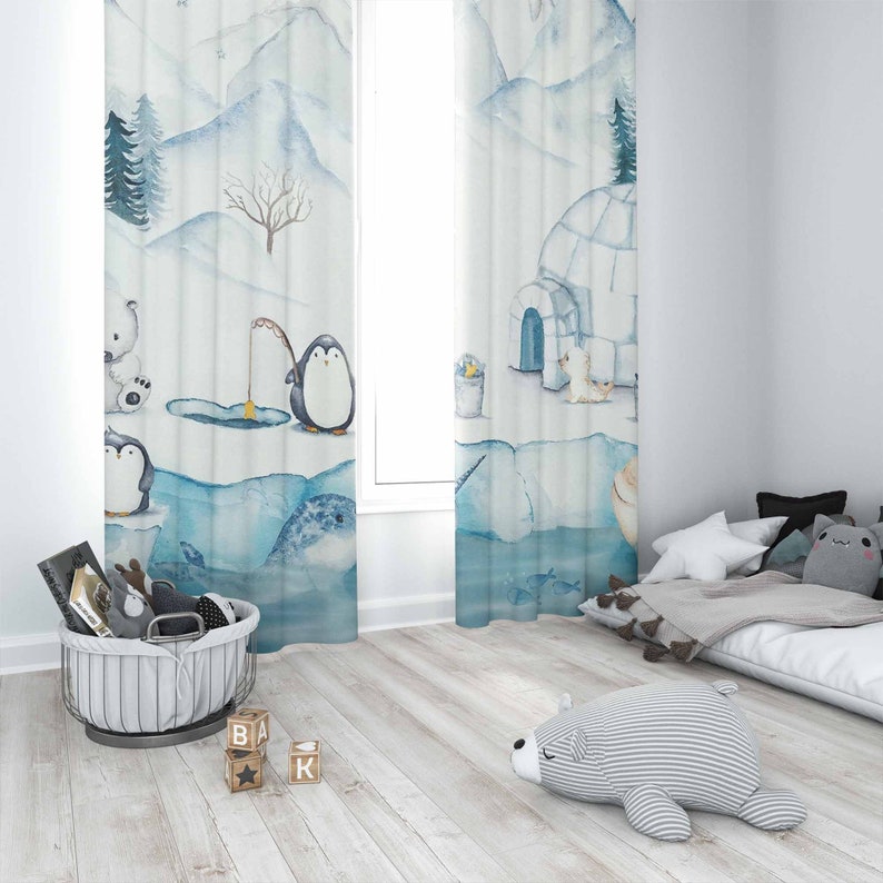 Arctic Animals Nursery Curtain - Baby Nursery Youtube review and price