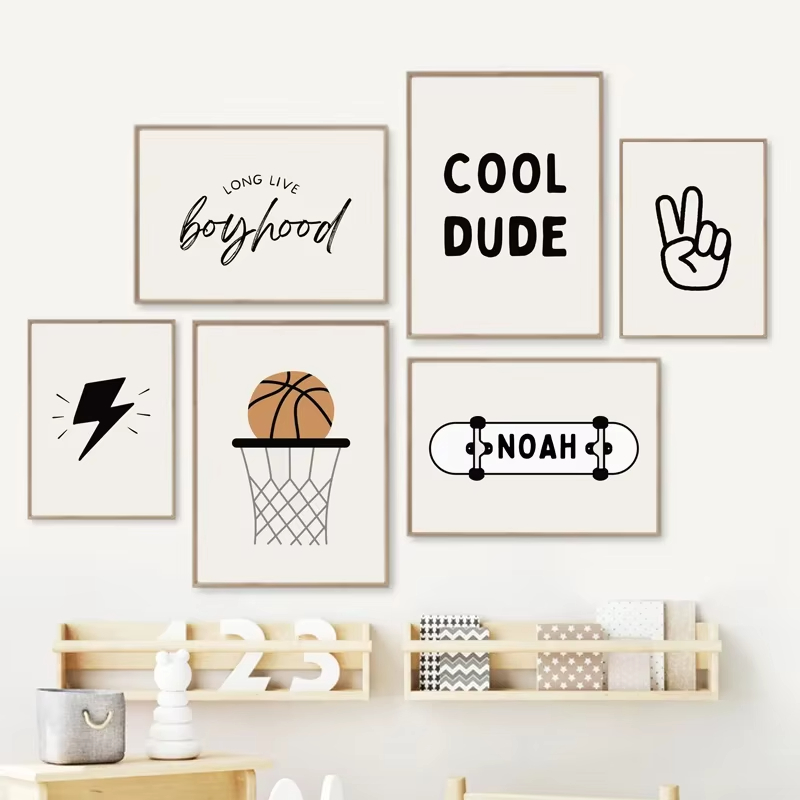Simple Boy Basketball Skateboa - Baby Nursery Prints review and price