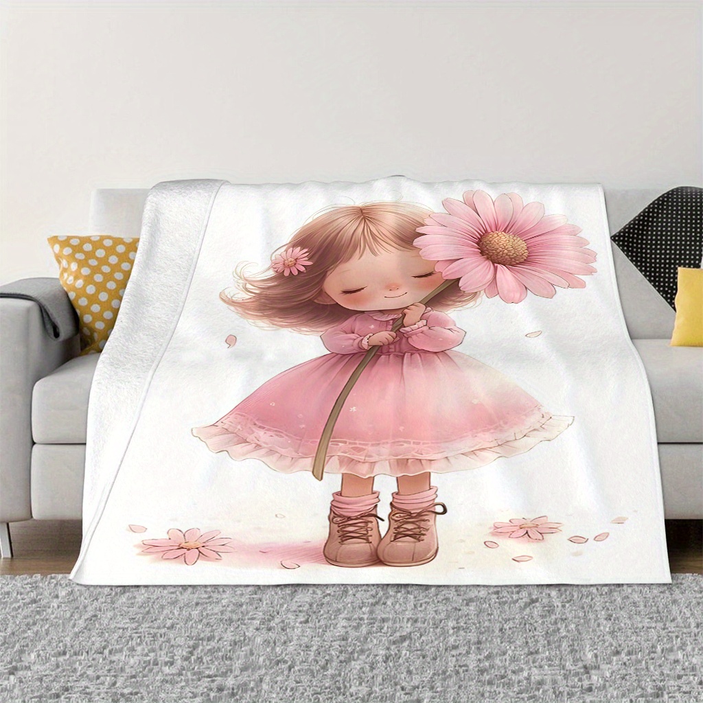 Sweet Floral Cartoon Girl Blan - Baby Nursery Decor Ideas review and price