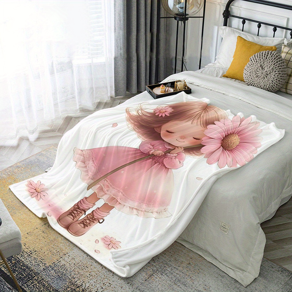 Sweet Floral Cartoon Girl Blan - Baby Nursery Decor Ideas review and price